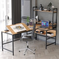 L masa ,Raflı L Şekilli Ofis Masası 640-E