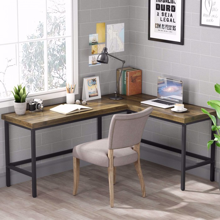 L Şekilli Ceviz Masa, çalışma masası, oyun masası  (800-c)